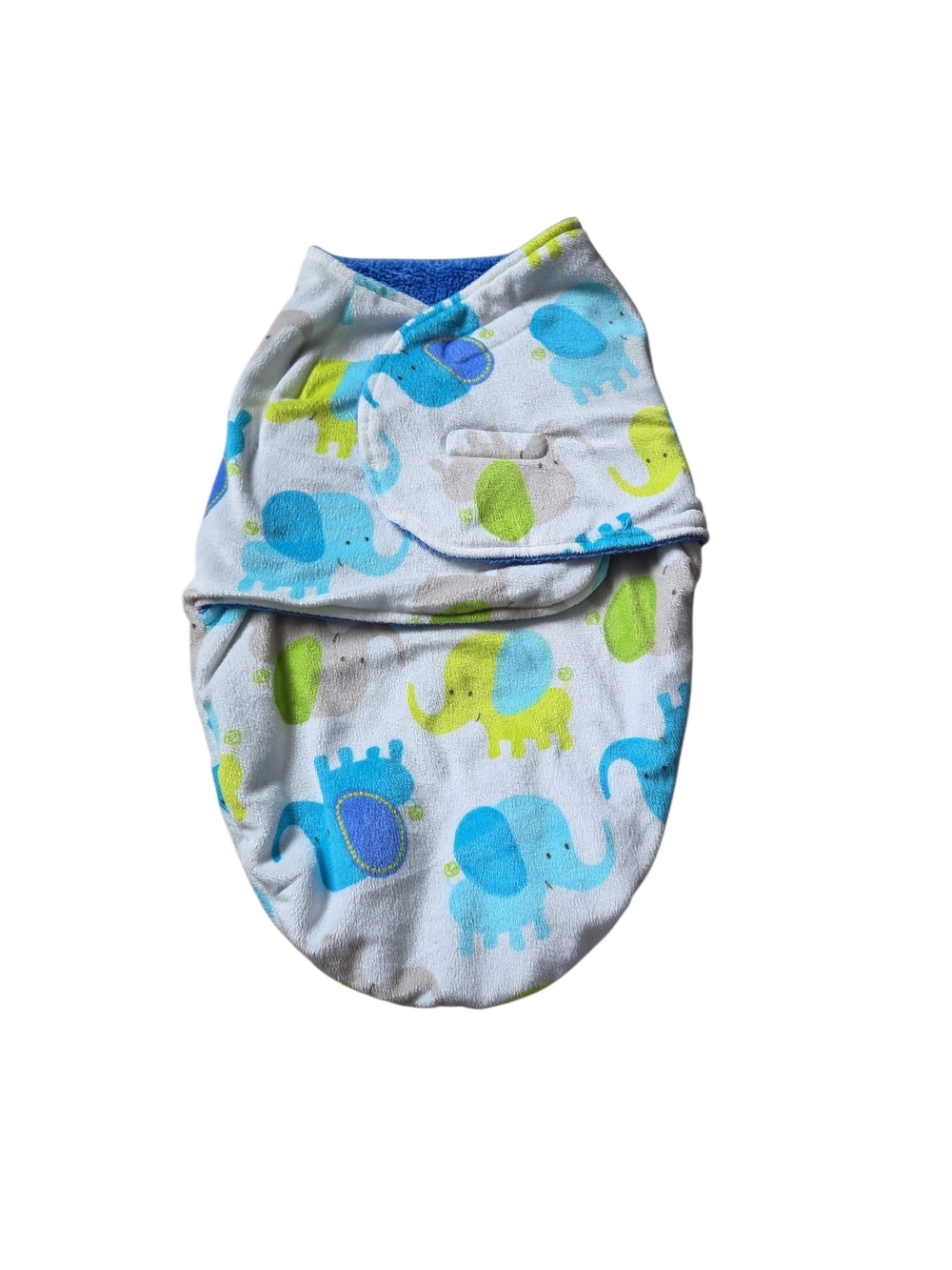 Blue, Gray And Green Elephant Baby Swaddle Sack 0-6month Winter Sleep